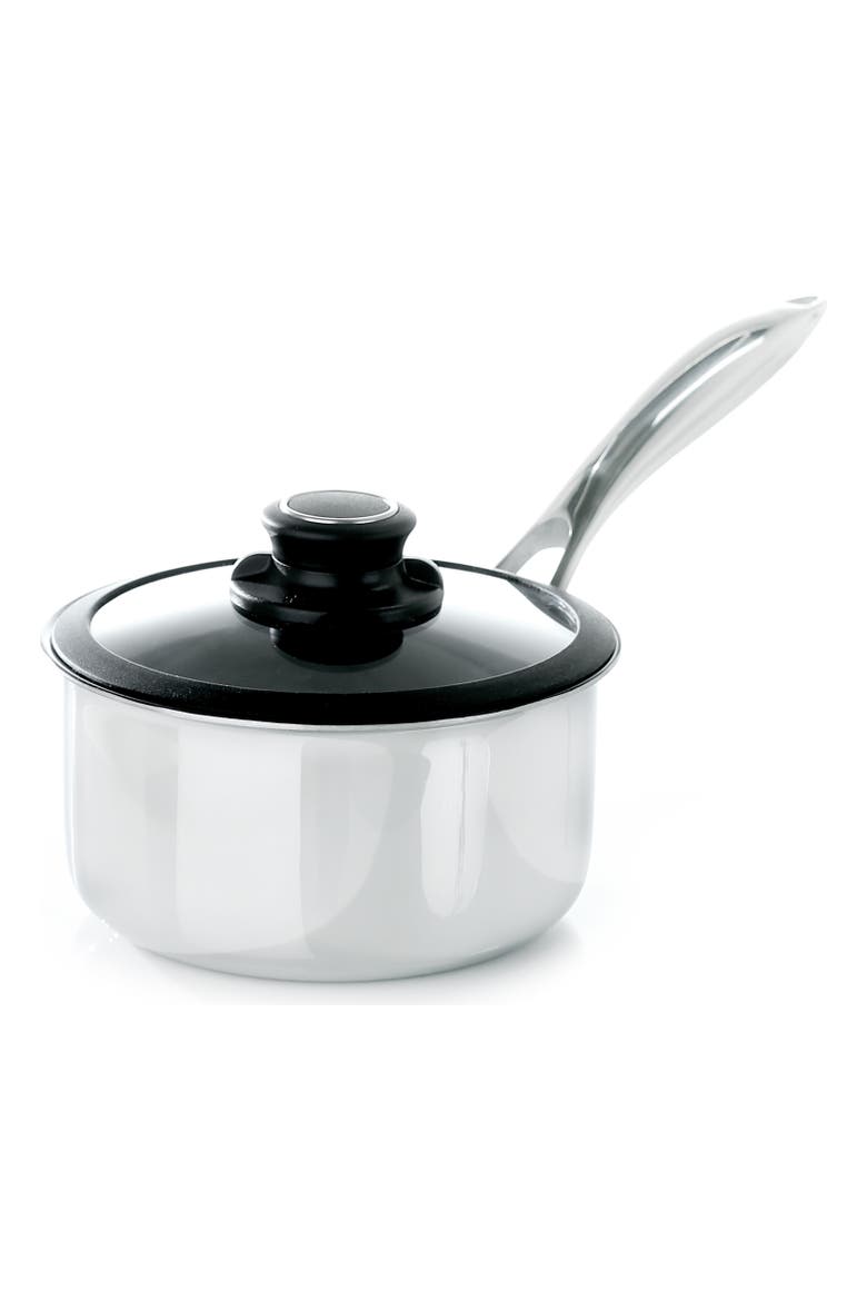 Black Cube Hybrid Quick Release 2.5 Quart Saucepan, 8-Inch, Alternate, color, Silver