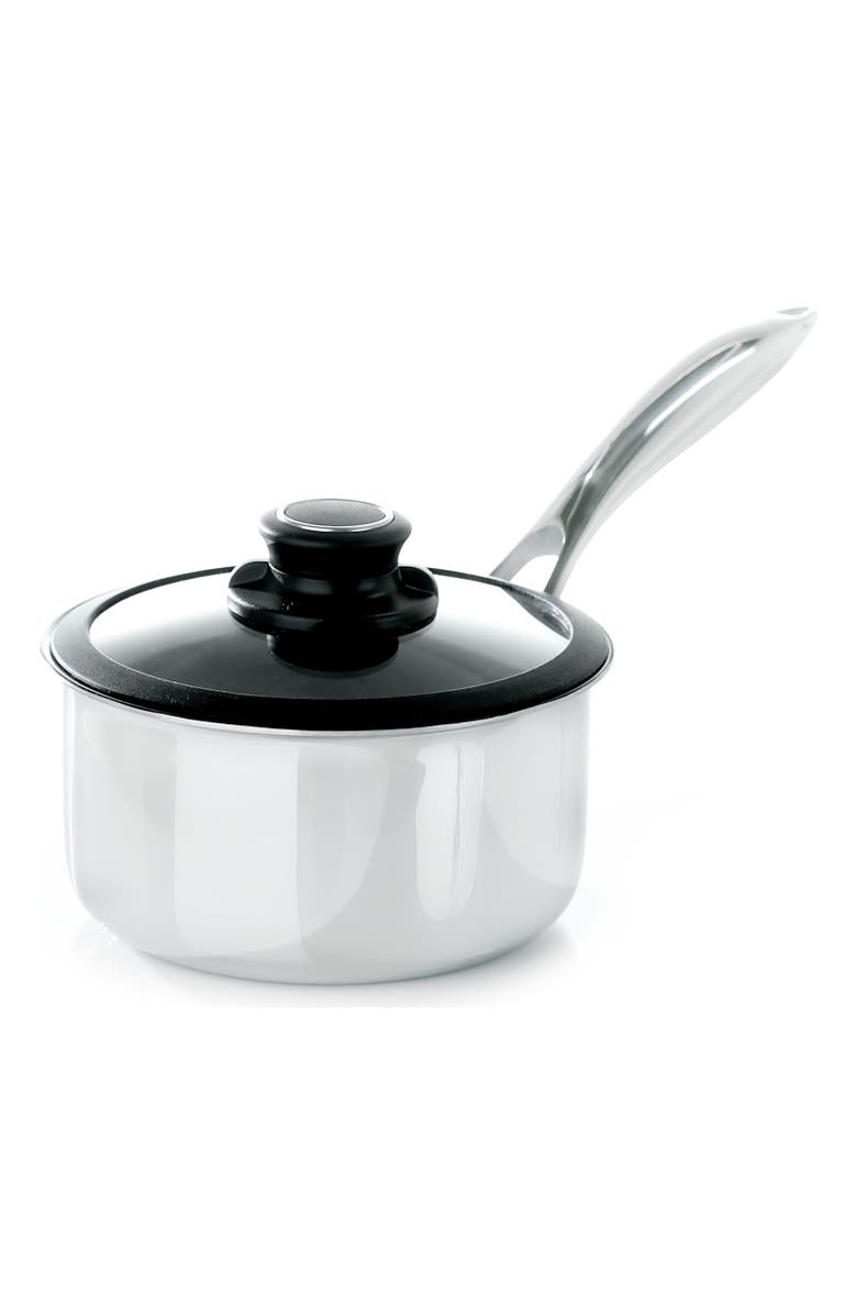 FRIELING Black Cube Hybrid Quick Release 2.5 Quart Saucepan, 8-Inch, Alternate, color, Silver