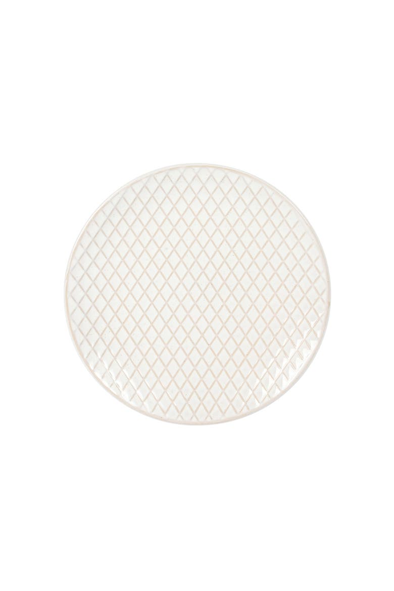 Oyster Tide 12-Piece Embossed Reactive Glaze Stoneware Dinnerware Set, Alternate, color, White