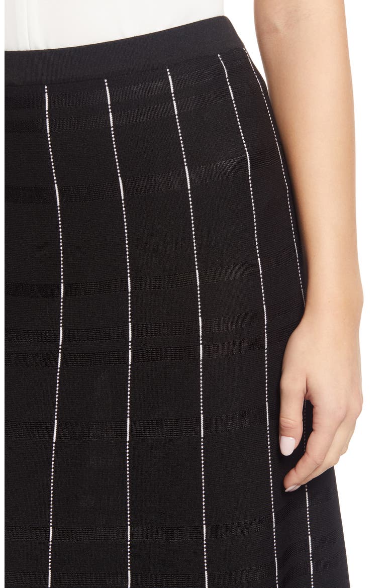 Stripe Stitch A-Line Skirt, Alternate, color, BLACK/WHITE