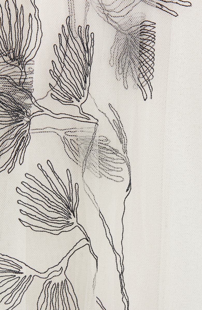 Brunello Cucinelli Embroidered Tulle Midi Skirt, Alternate, color, 