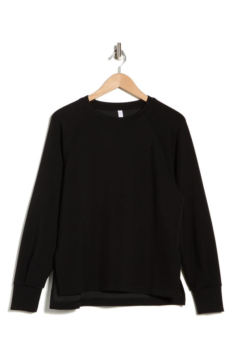 Z by Zella Whisper Knit Crewneck Tunic, Alternate, color, Black