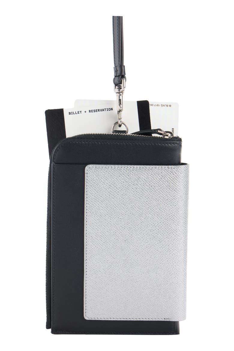 Passport Leather Phone Case, Alternate, color, 8103 SILVER
