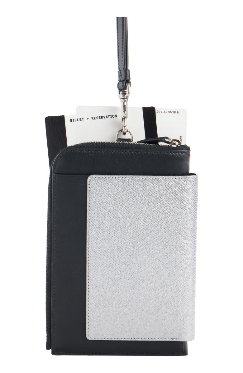 Balenciaga Passport Leather Phone Case, Alternate, color, 8103 Silver