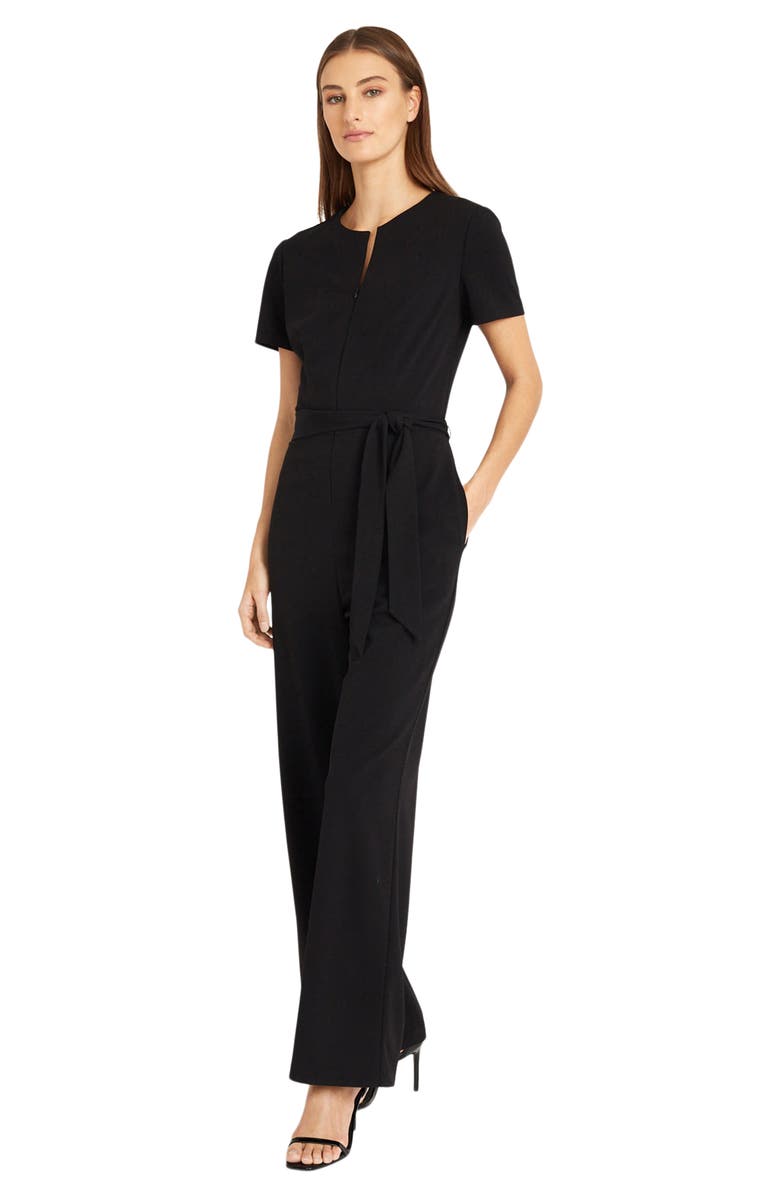 Donna Morgan Flare Leg Jumpsuit, Alternate, color, Black