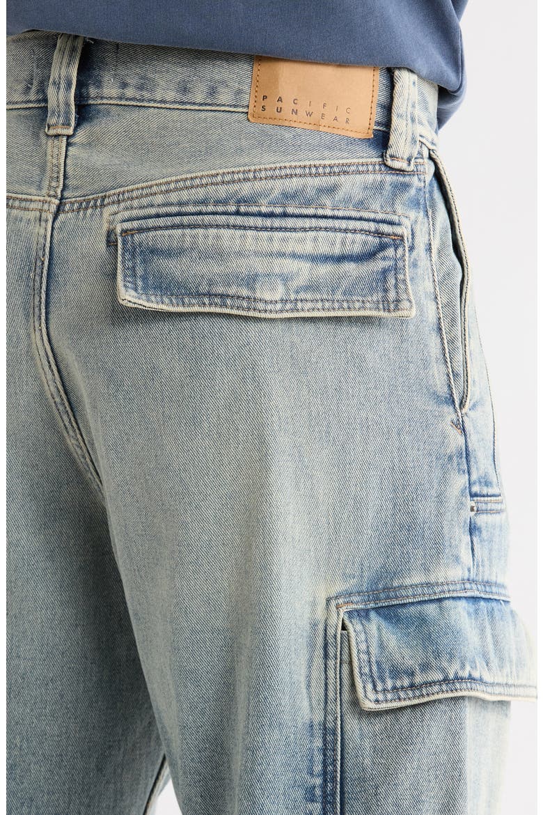 Clark Baggy Cargo Jeans, Alternate, color, MEDIUM INDIGO