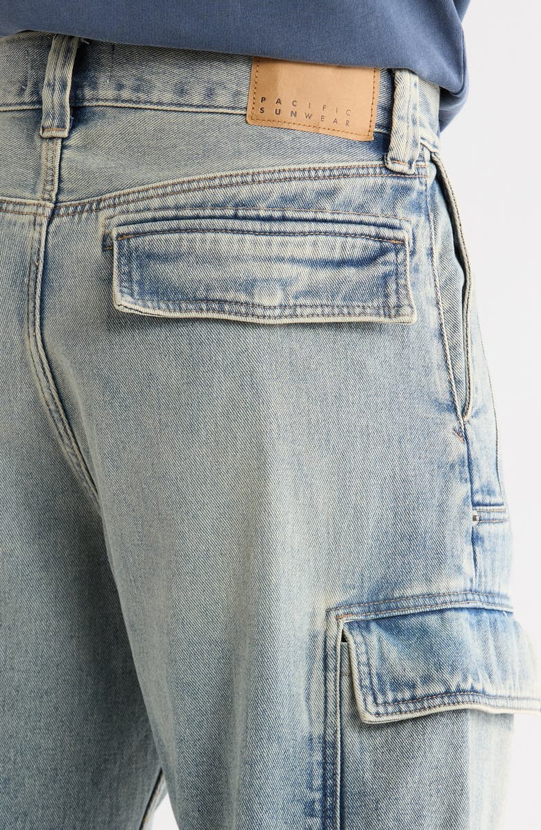 PacSun Clark Baggy Cargo Jeans, Alternate, color, Medium Indigo