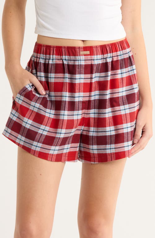 Lunya Brushed Flannel Pajama Shorts In Multi
