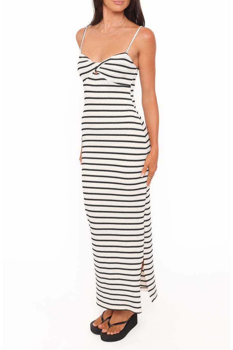 Kristina Stripe Maxi Dress, Alternate, color, BLACK/ WHITE STRIPE