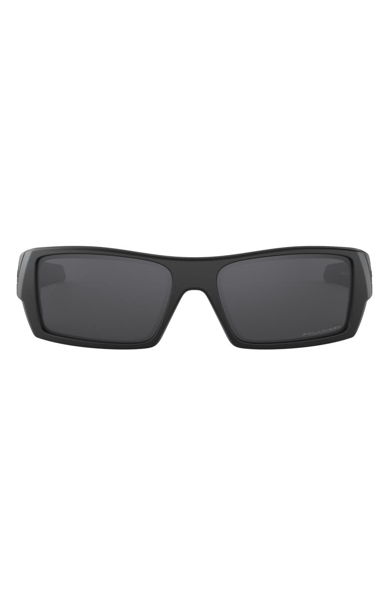 Oakley Gascan<sup>®</sup> 60mm Polarized Rectangular Sunglasses, Main, color, Black