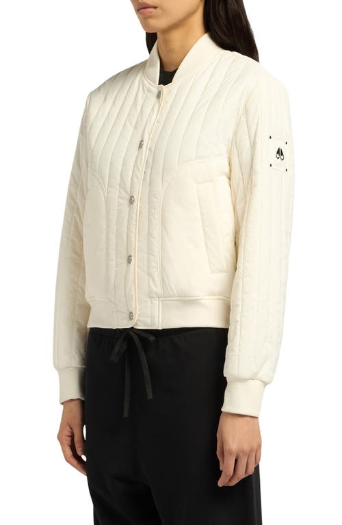 Moose Knuckles Fairhaven Quilted Ripstop Bomber Jacket In Plaster