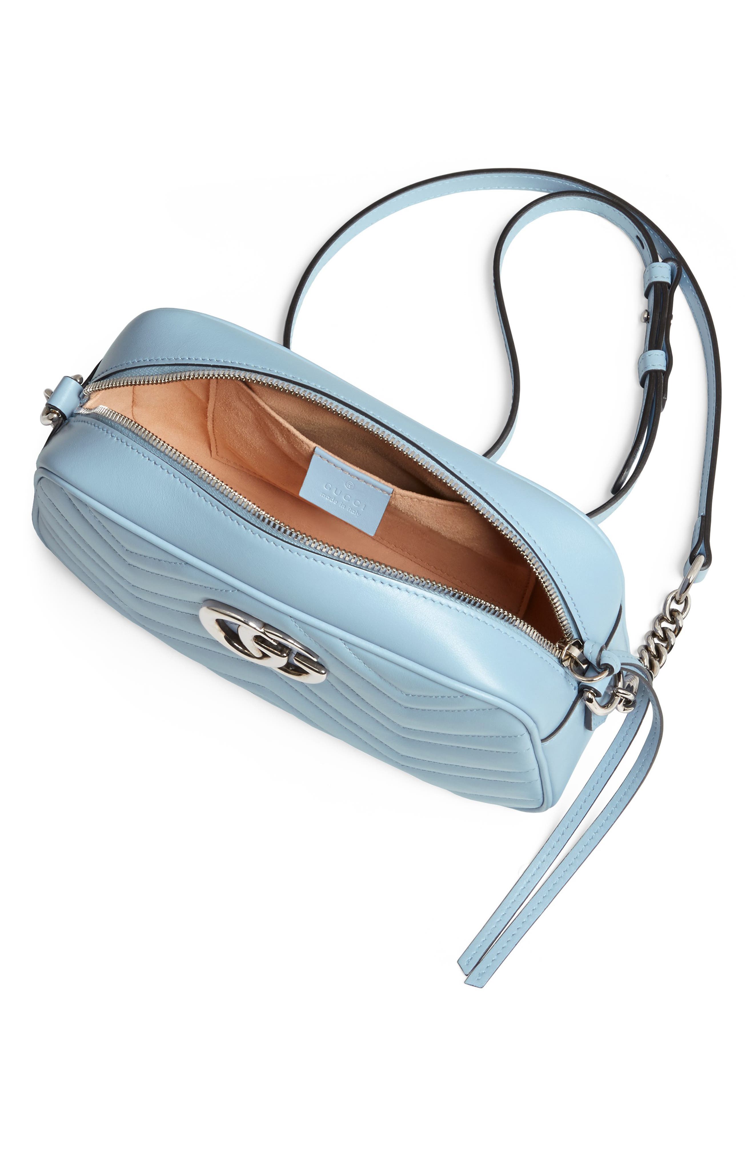Small GG 2.0 Matelassè Leather Camera Bag, Alternate, color, PORCELAIN LIGHT BLUE