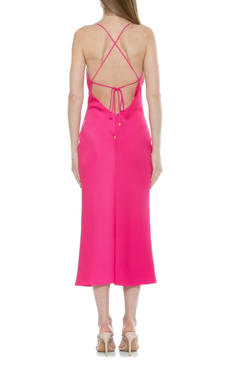 Alexia Admor Dionee Draped Cowl Neck Midi Dress, Alternate, color, Hot Pink
