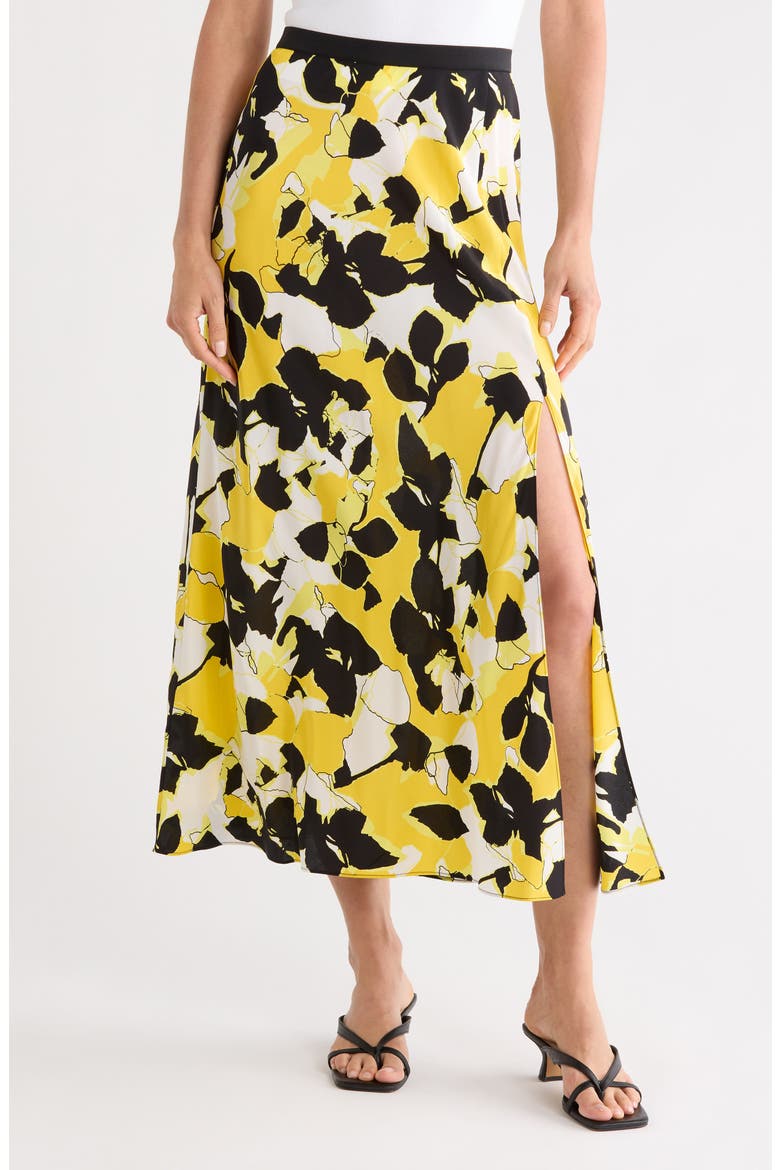 Isadora Silk Maxi Skirt, Main, color, EGONS FLORAL YELLOW