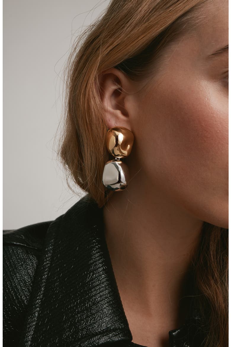 Zoe Two-Tone Drop Earrings, Alternate, color, MIXED METAL