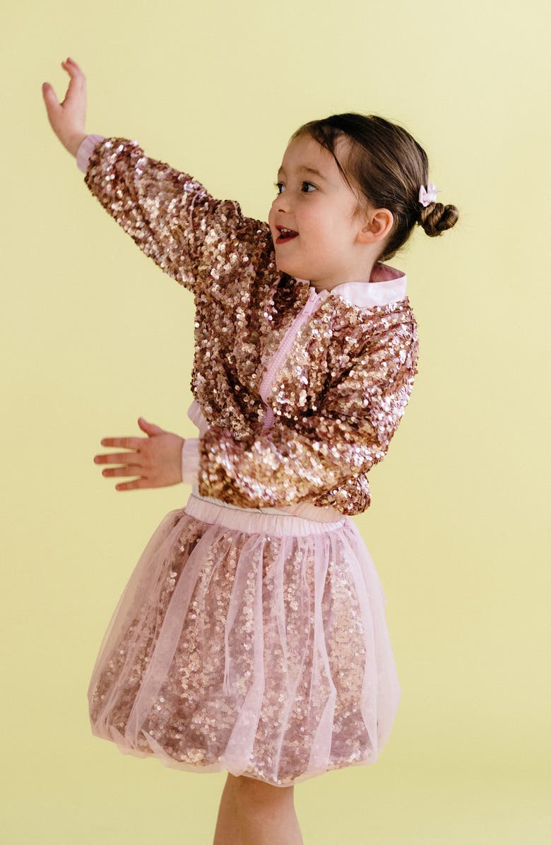 Rock Your Kid Kids' Sequin Bomber Jacket, Alternate, color, Champagne