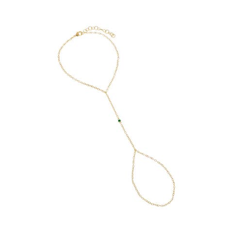 Colored CZ Bezel Hand Chain