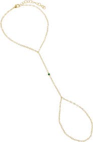 BY ADINA EDEN Colored CZ Bezel Hand Chain