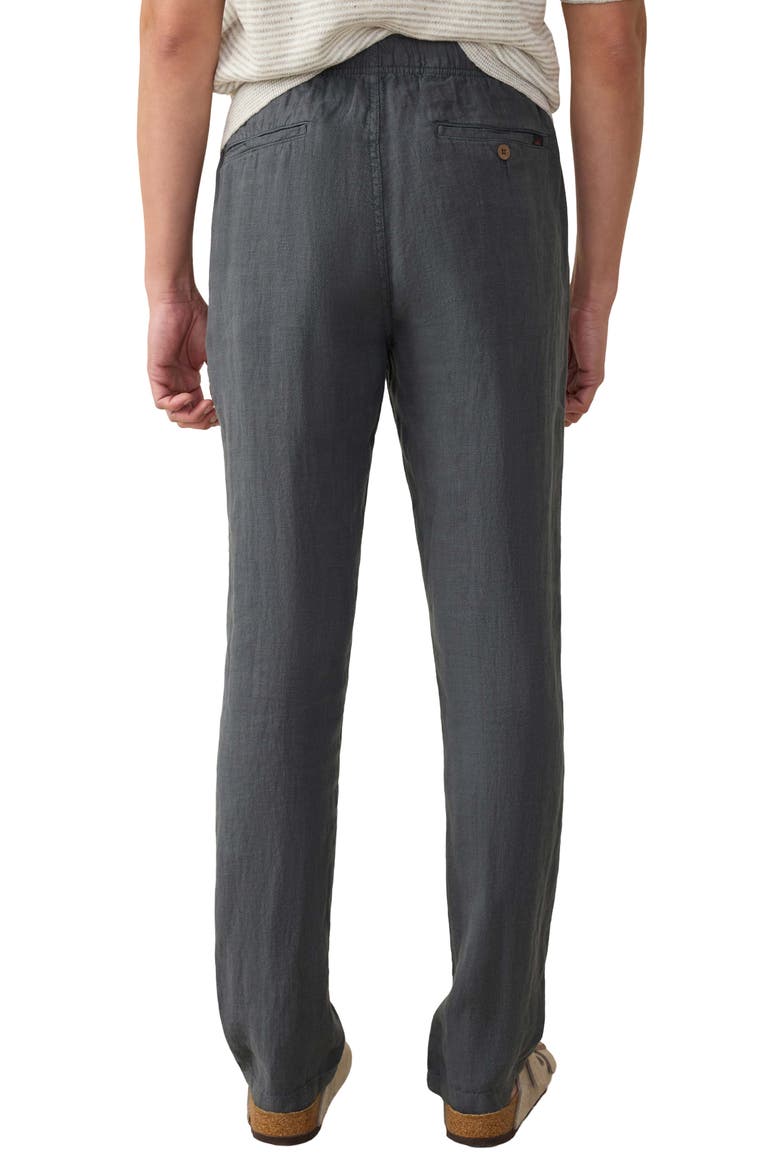 Linen Drawstring Pants, Alternate, color, WASHED BLACK