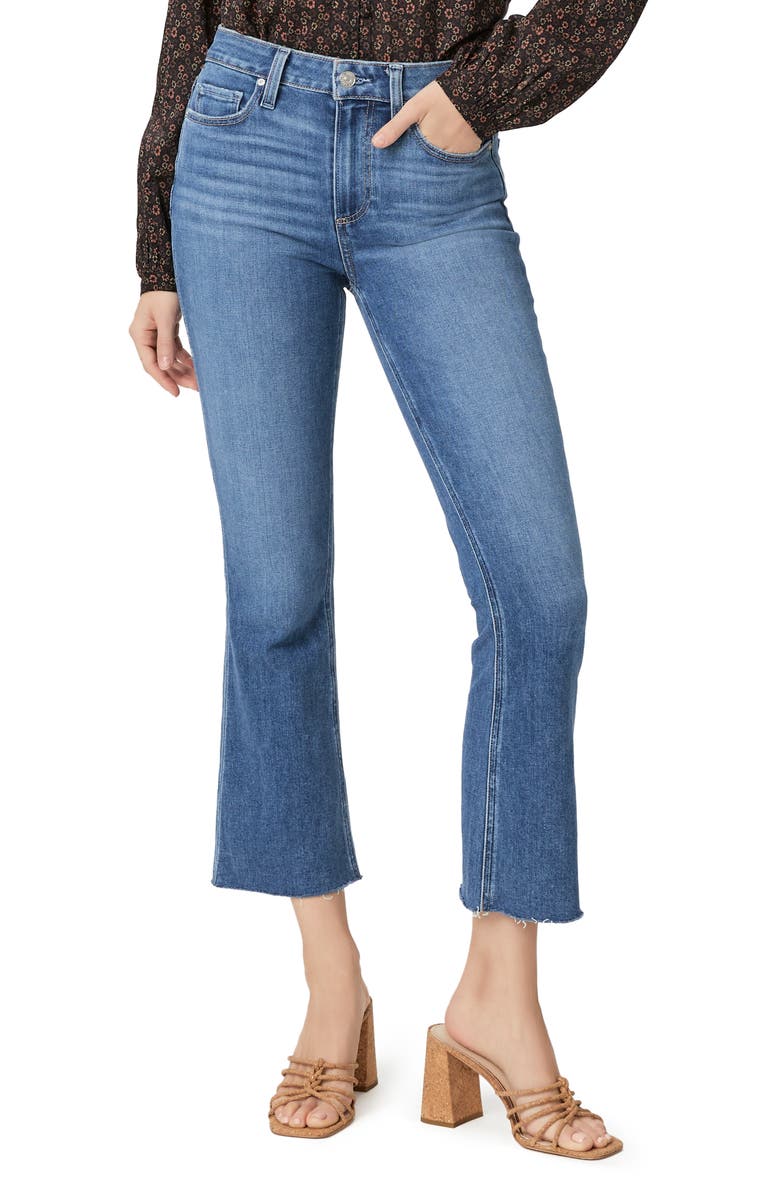 PAIGE Colette Raw Hem Crop Flare Jeans, Main, color, Starlet