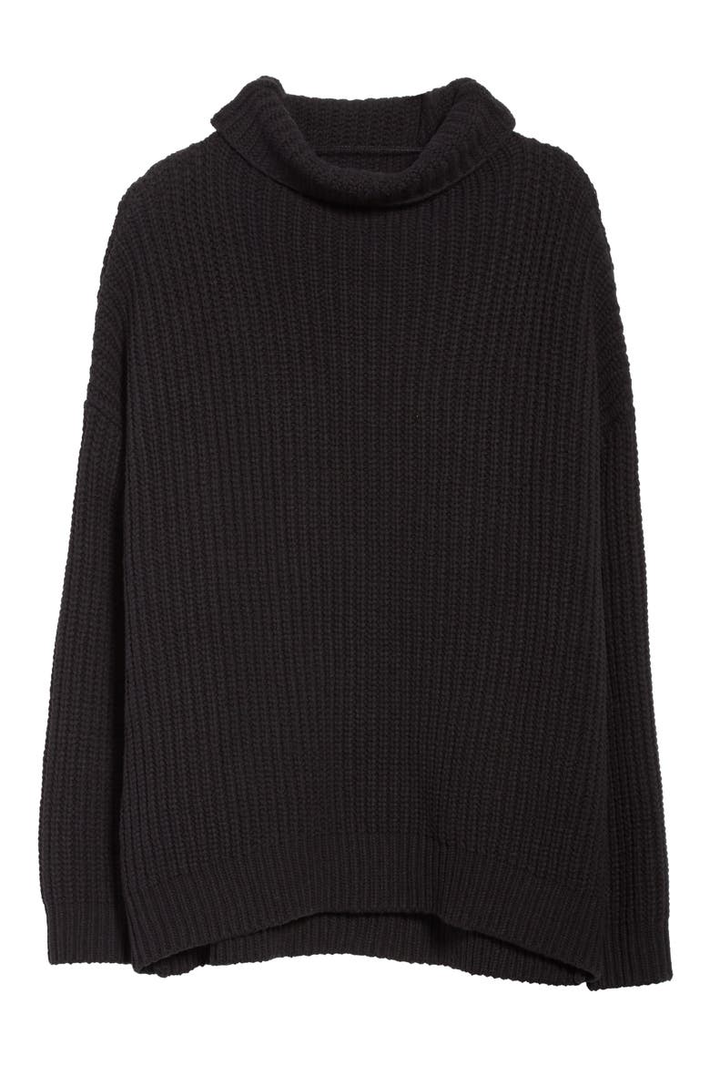 Swim Too Deep Turtleneck Sweater, Alternate, color, BLACK