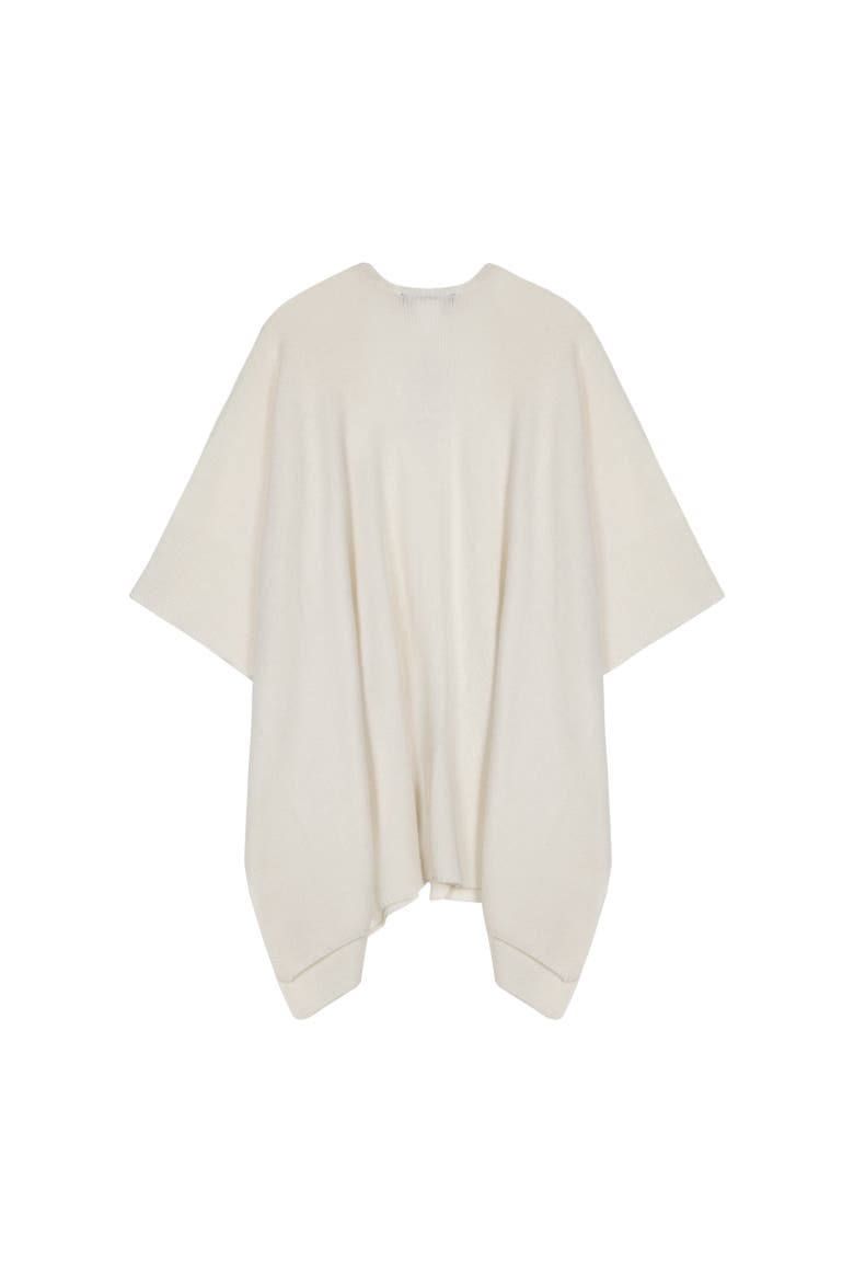 texture edge knit ruana, Alternate, color, cream