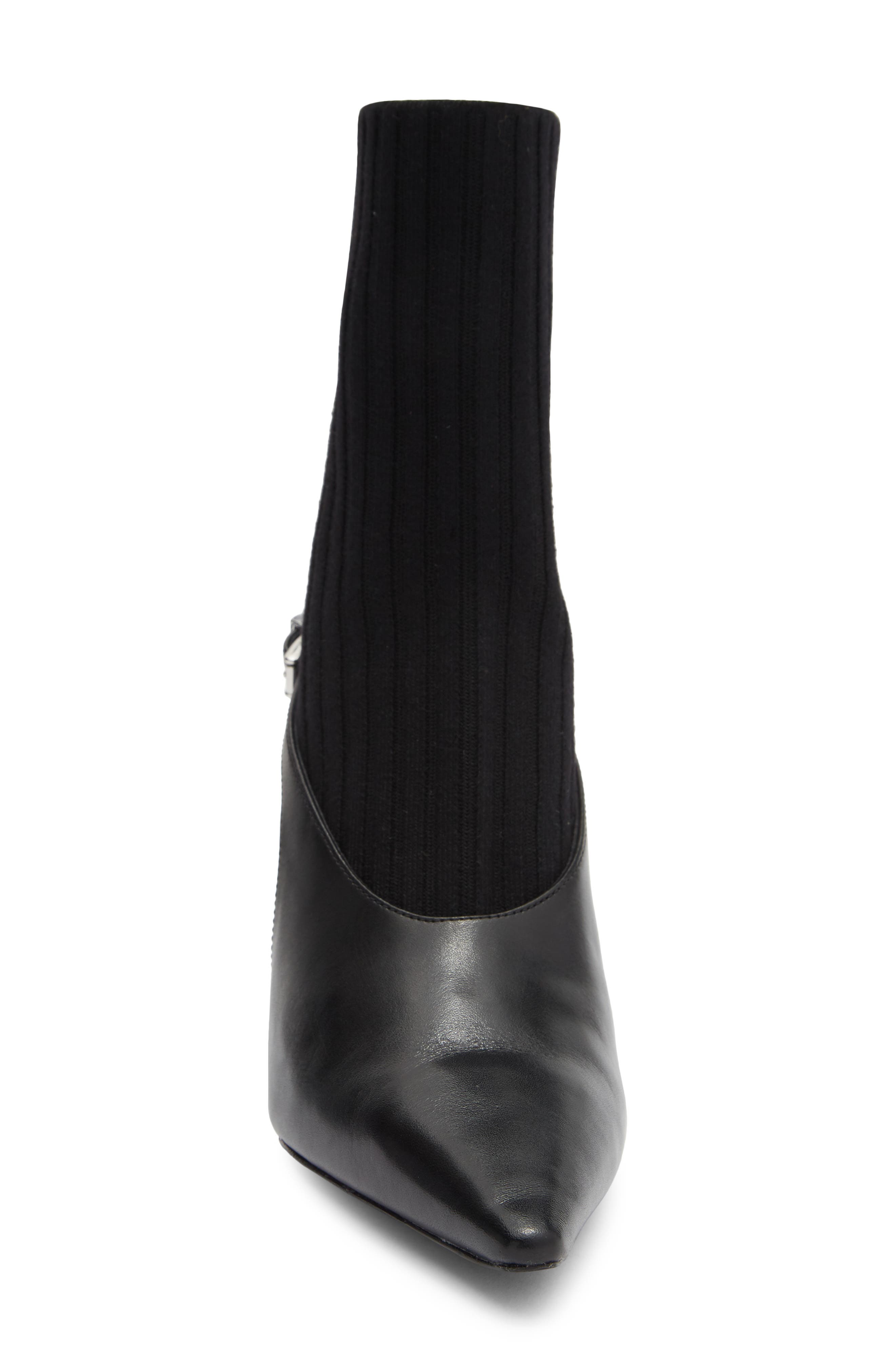 Mercer Sock Slingback Bootie, Alternate, color, BLACK