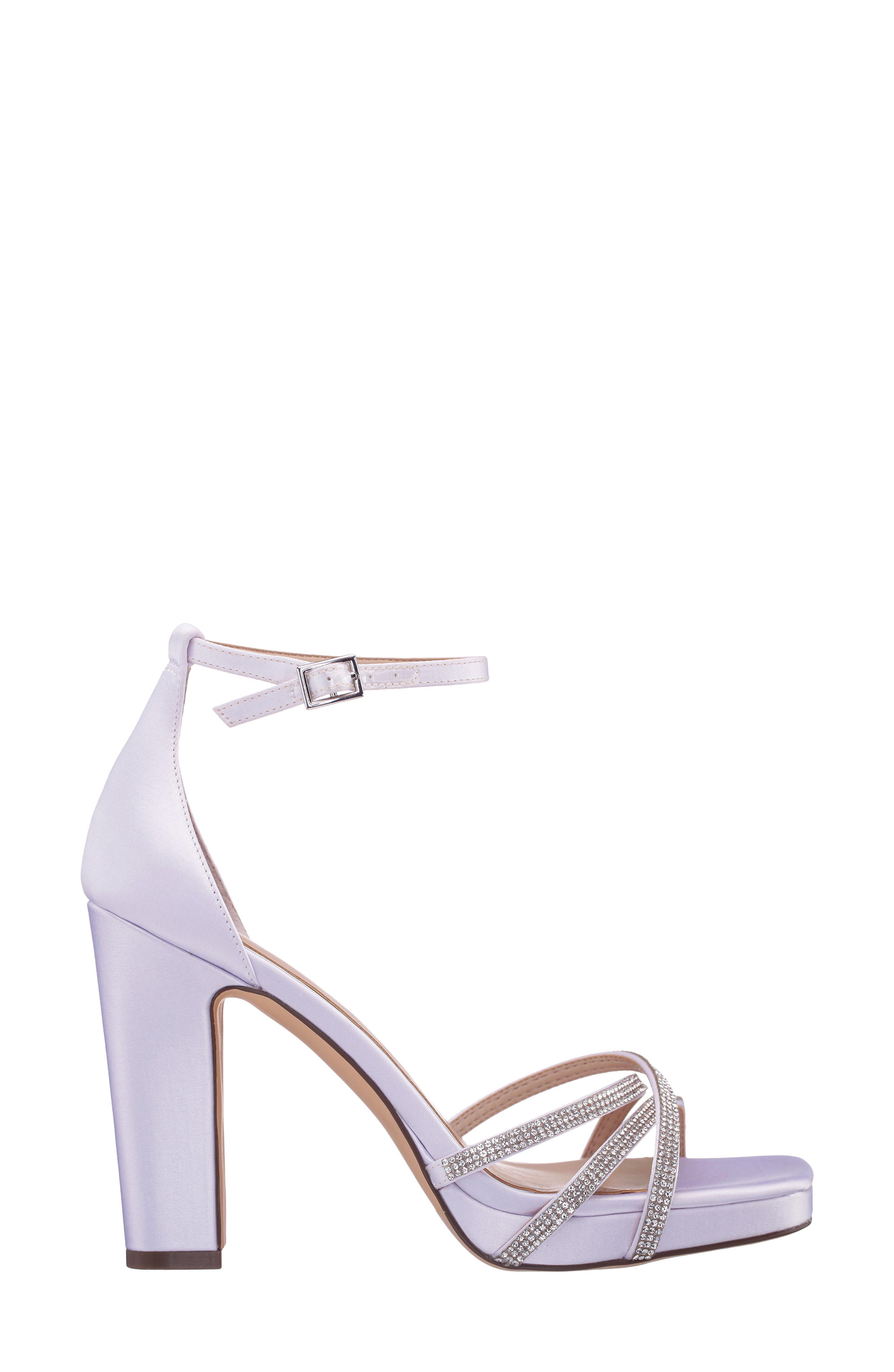 Evana Embellished Ankle Strap Slide Sandal, Alternate, color, WHITE