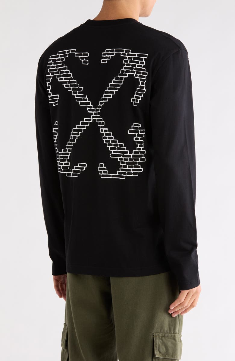Off-White Brick Skate Long Sleeve Graphic T-Shirt, Alternate, color, Black-White