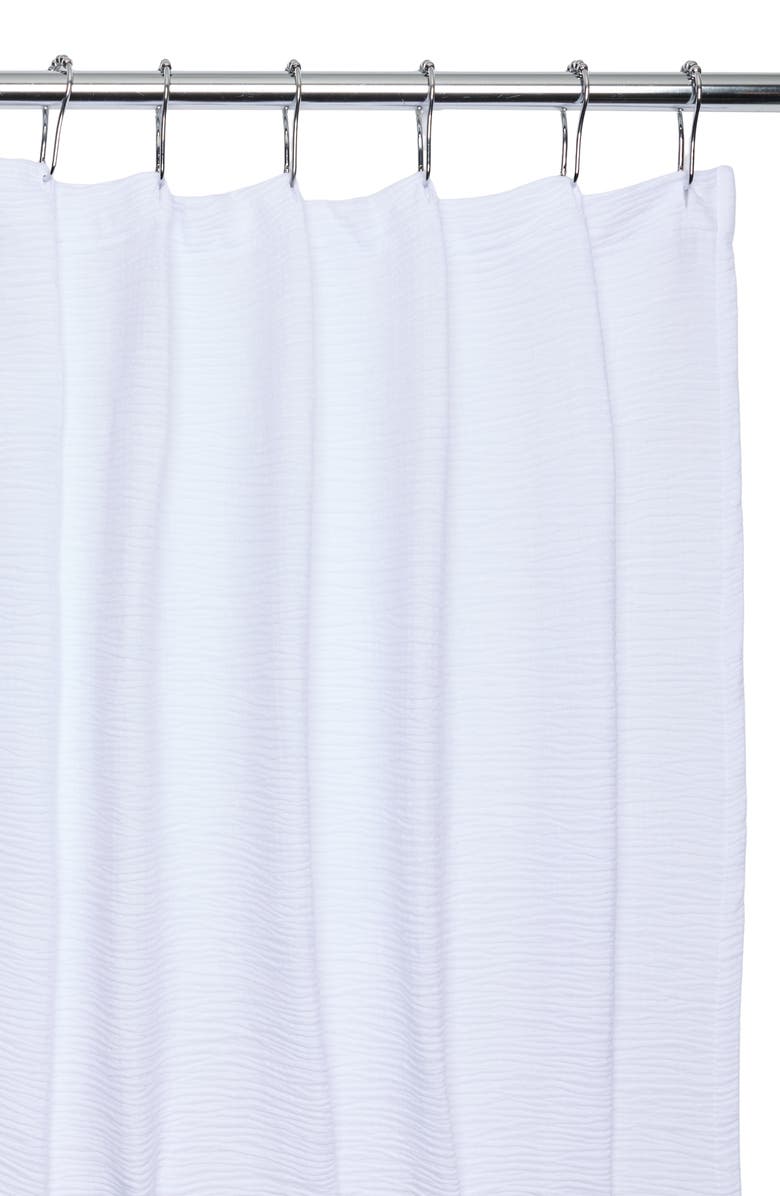 ARTISAN 34 Textured Cotton Shower Curtain, Main, color, White