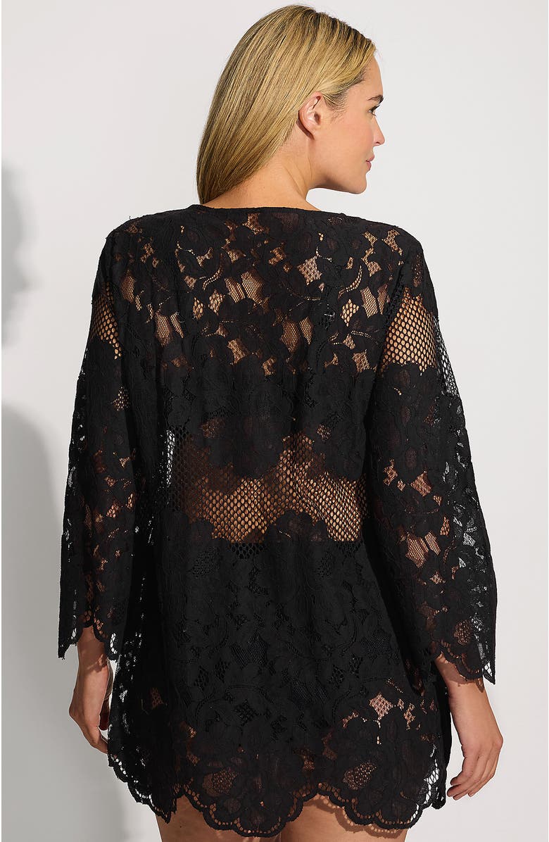 Lands' End Long Sleeve Lace Mini Swim Cover-Up Dress, Alternate, color, 