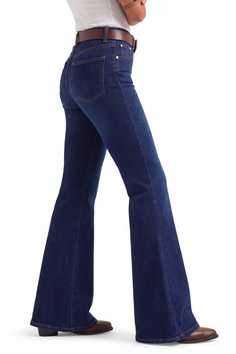 High Waist Flare Leg Jeans, Alternate, color, Blue Wash