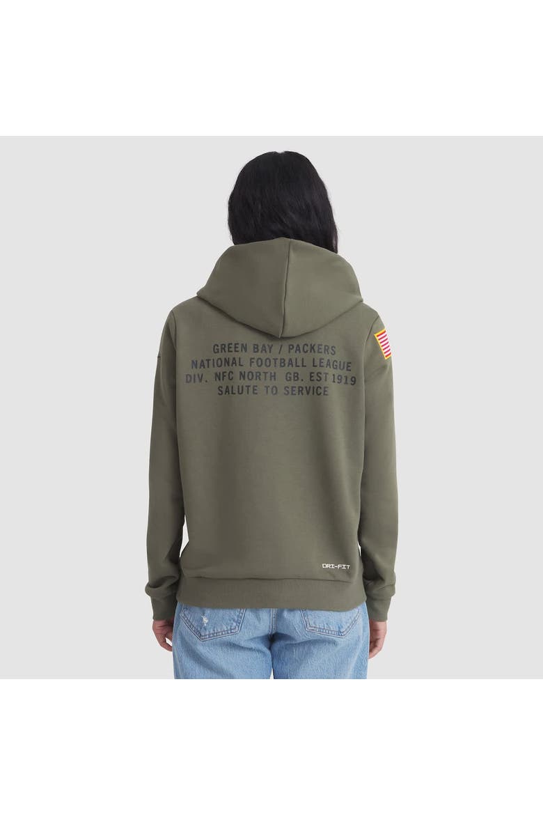 Women's Nike Olive Green Bay Packers 2025 Salute to Service Sideline Standard Issue Dri-FIT Hoodie, Alternate, color, Olive