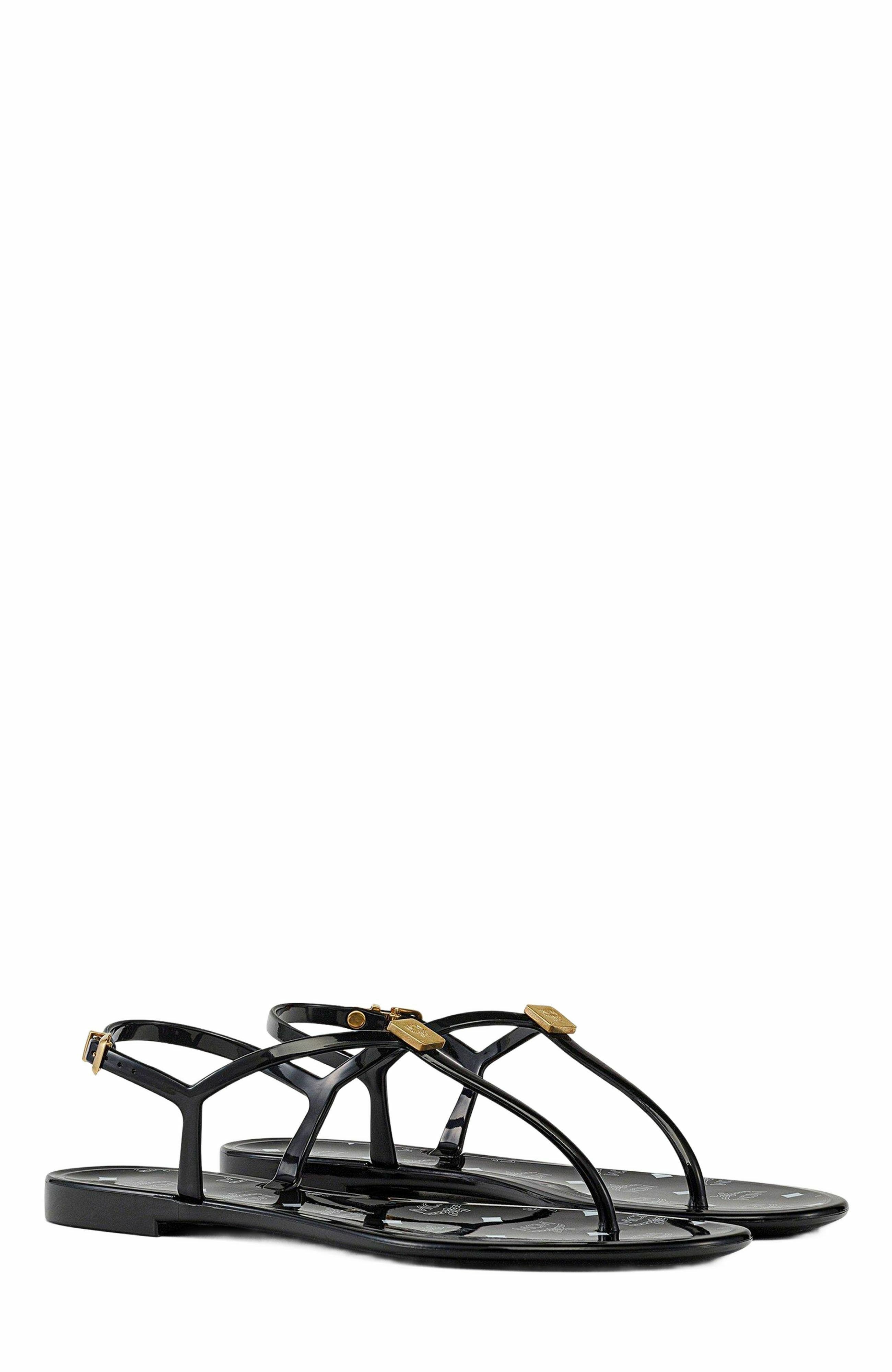 MCM Women's Monogram Jelly Sandals, Main, color, 