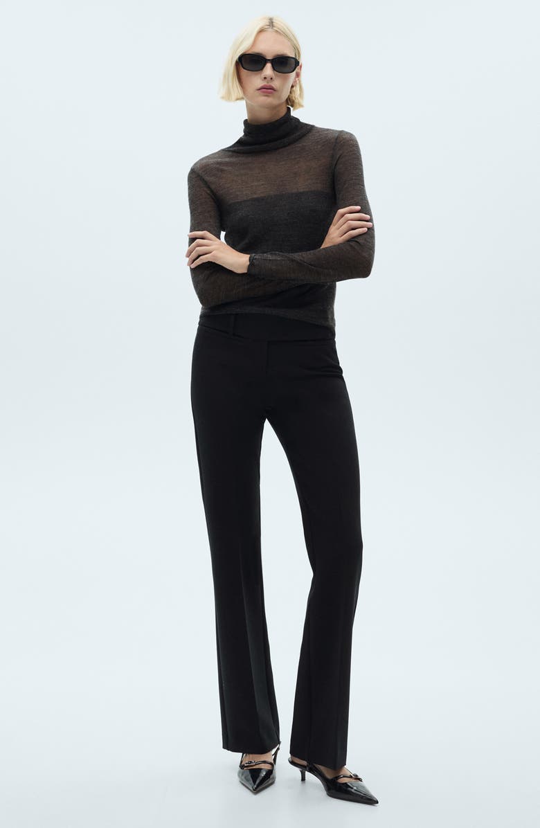 MANGO Semisheer Turtleneck Sweater, Alternate, color, 