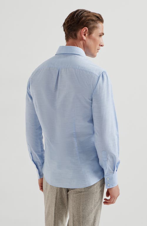 Brunello Cucinelli Long-sleeve Cotton Shirt In Blue