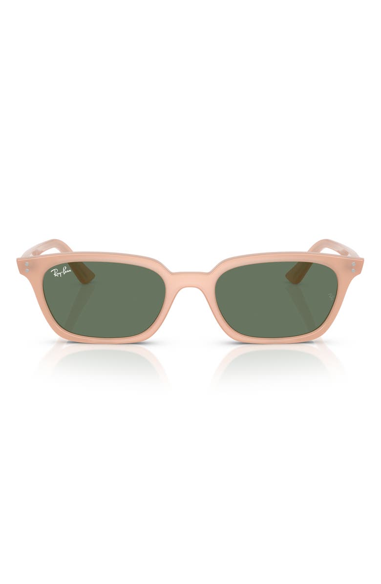 Ray-Ban 52mm Pillow Sunglasses, Main, color, Cloudy Pink / Dark Green