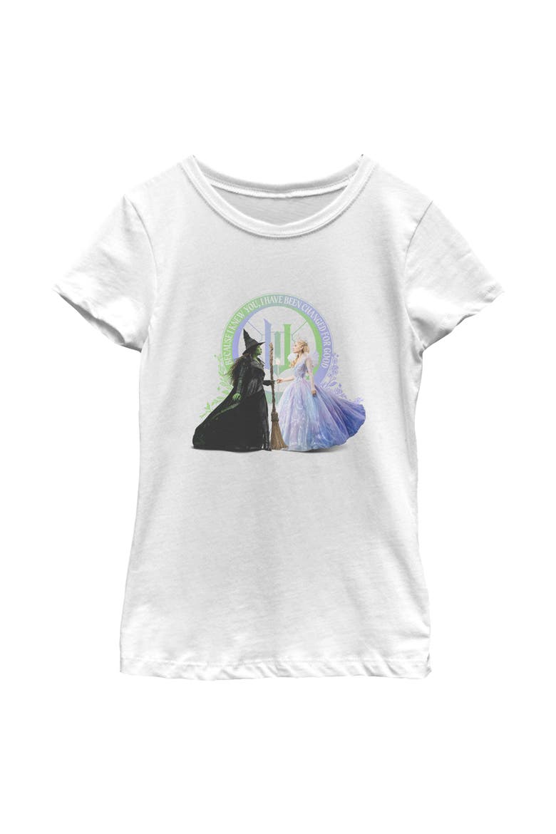 Girls Wicked For Good Elphaba and Glinda I Have Been Changed T Shirt, Main, color, White