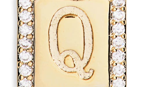 Leith Initial Pendant Necklace In Q- Clear- Gold