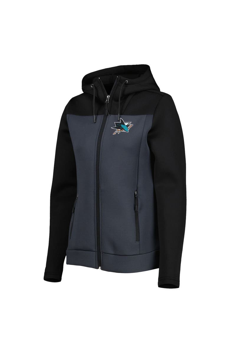 ANTIGUA Women's Antigua Black/Gray San Jose Sharks Protect Full-Zip Jacket, Alternate, color, Black
