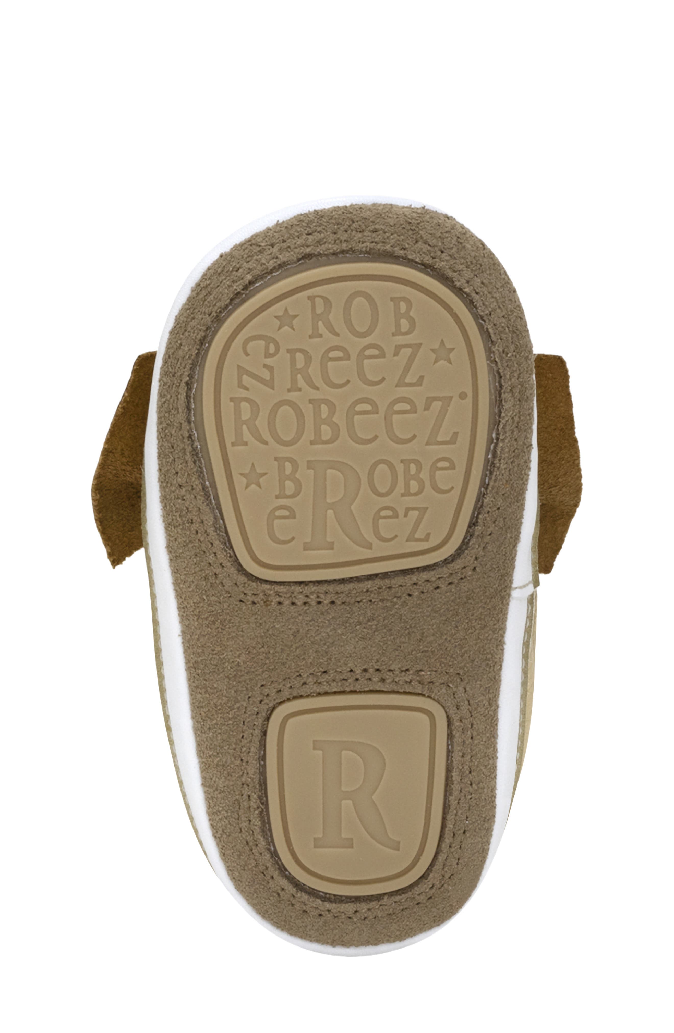 Robeez<sup>®</sup> Kids' Aria Metallic Bow Leather Crib Shoe, Alternate, color, Gold