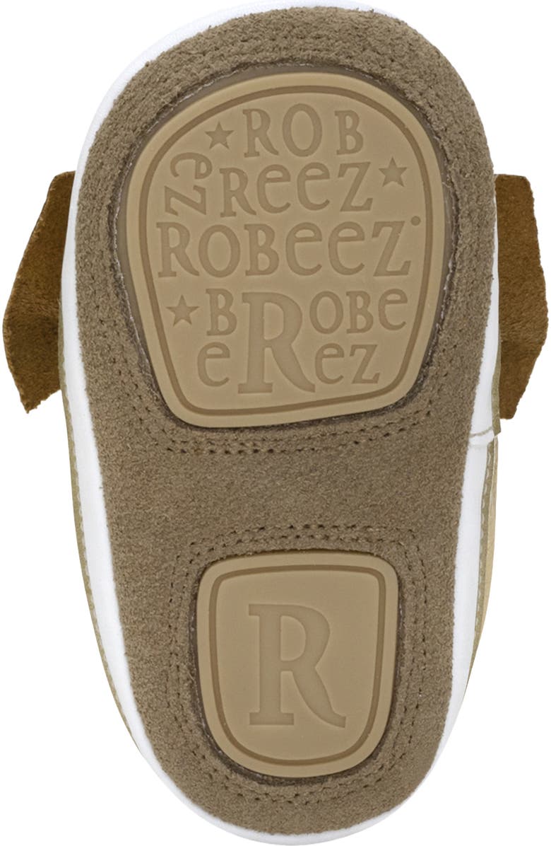 Robeez<sup>®</sup> Kids' Aria Metallic Bow Leather Crib Shoe, Alternate, color, Gold