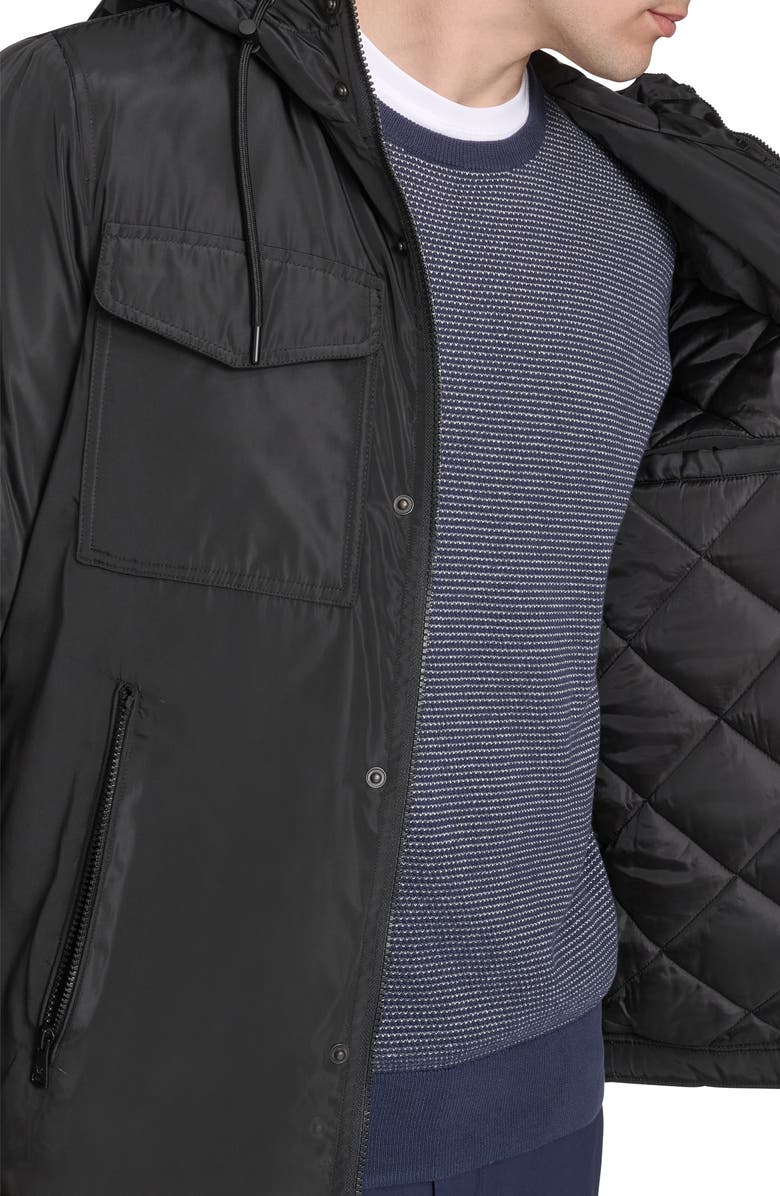 Kenneth Cole New York Hooded Utility Pocket Jacket, Alternate, color, Black