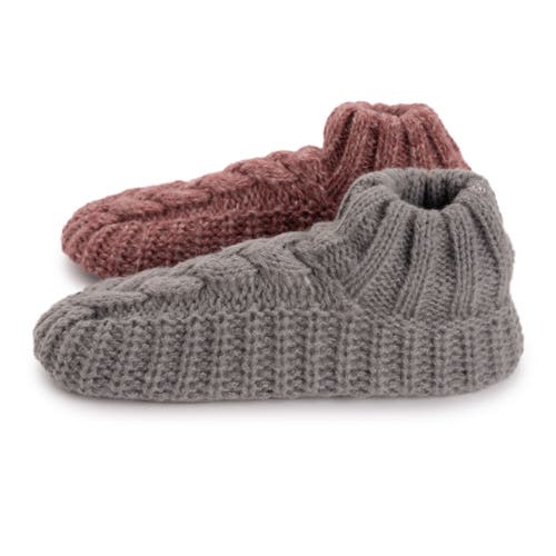 Muk Luks 2 Pair Pack Cuffed Sweater Knit Ballerinas In Multi
