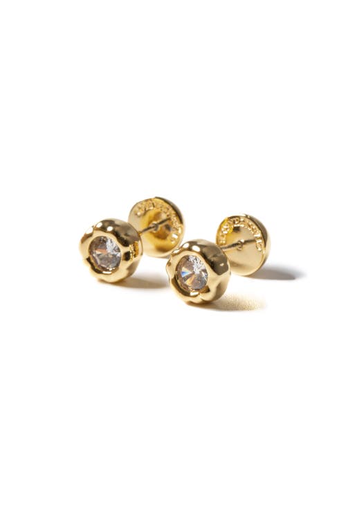 Classicharms Skyler Molten Cubic Zirconia Stud Earrings In Gold
