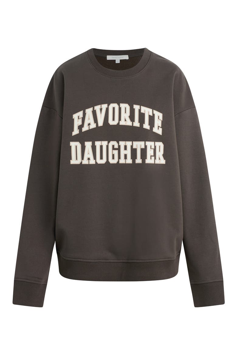 Collegiate Cotton Blend Sweatshirt, Main, color, COFFEE/ GARDENIA