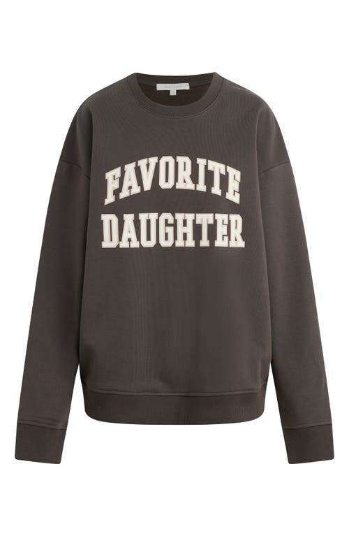 Favorite Daughter Collegiate Cotton Blend Sweatshirt in Coffee/gardenia at Nordstrom, Size Medium