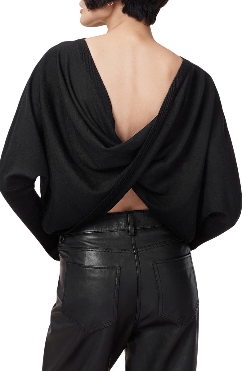 AllSaints Julieana Reversible Dolman Sleeve Crop Sweater, Alternate, color, 