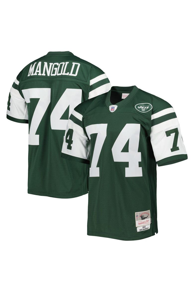 Men's Mitchell & Ness Nick Mangold Green New York Jets Legacy Replica Jersey, Alternate, color, Green