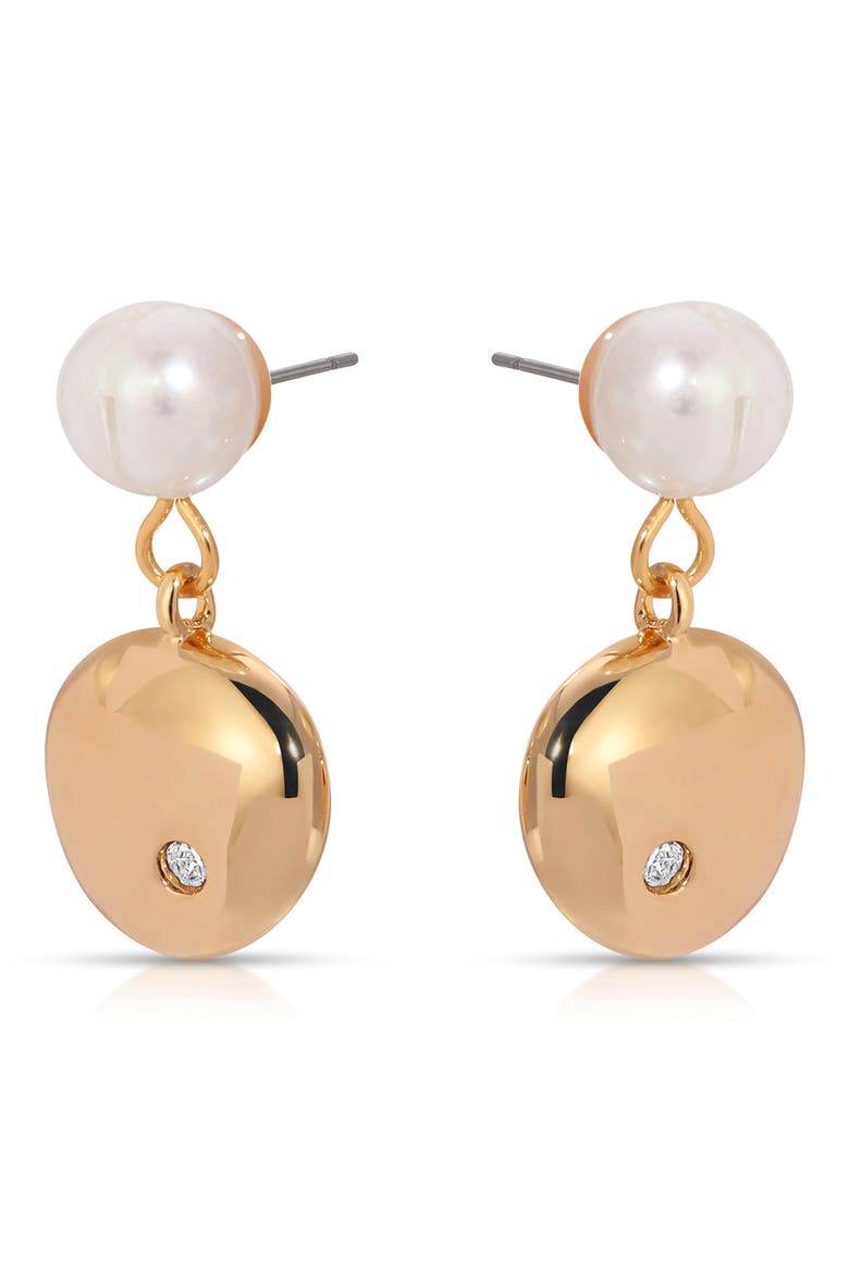 Bean Drop Earrings, Alternate, color, GOLD